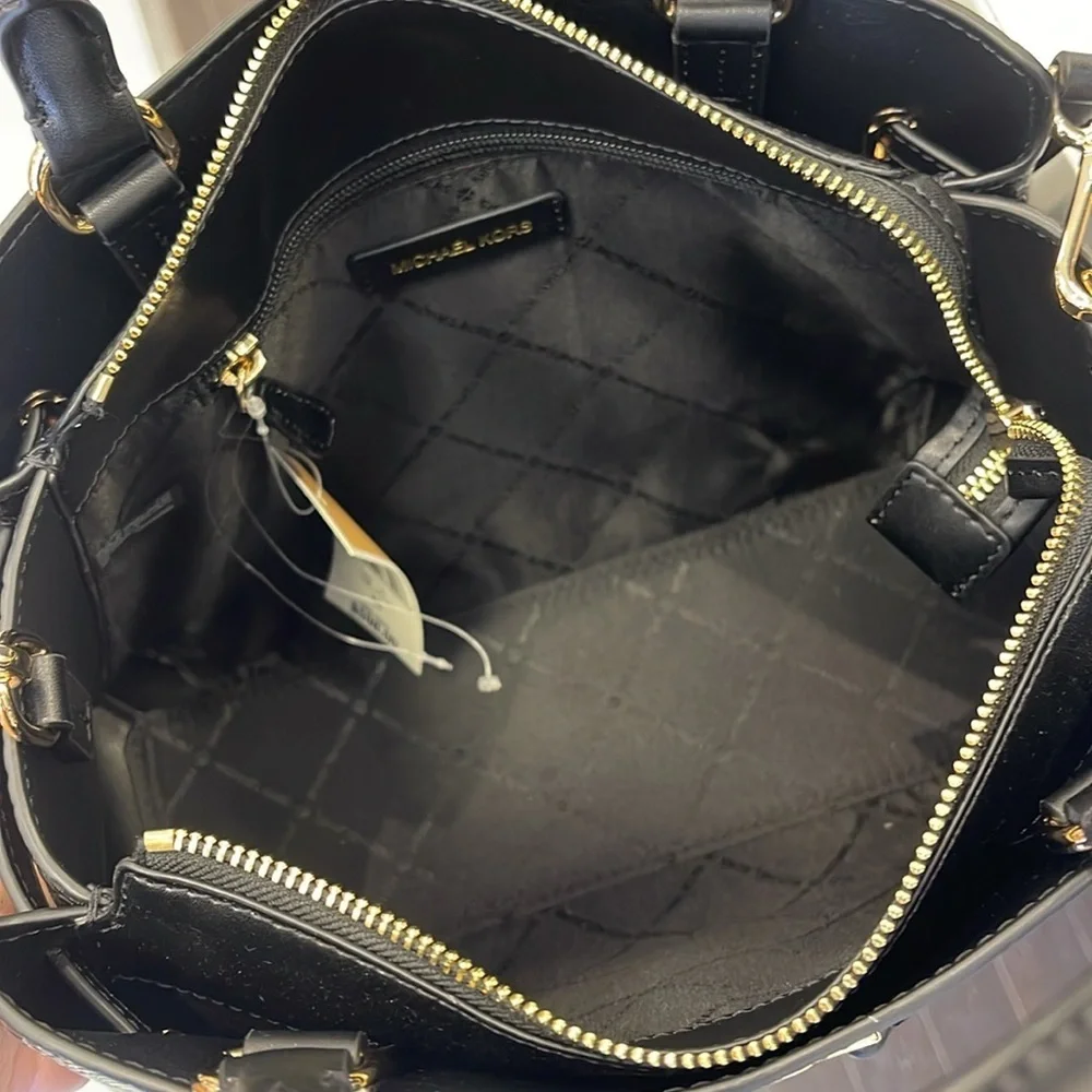 Michael Kors Mercer Large Top-Zip Belted Satchel Crossbody Center Zip Bag Purse